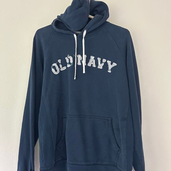 Vintage old navy thrashed distressed spell out hoodie Y2K oversized grunge M - Picture 2 of 12